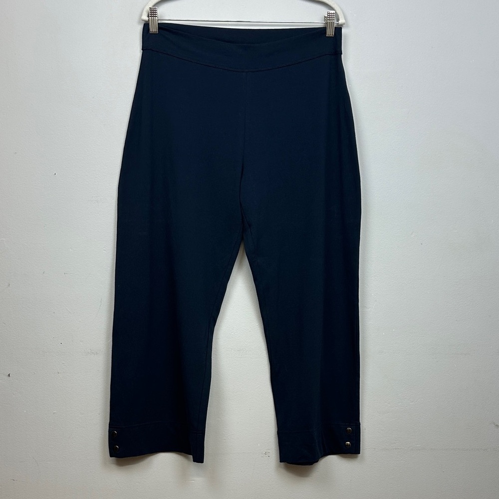CAbi Pull On Style Cotton Spandex Wide Leg Cropped Pants Sz L